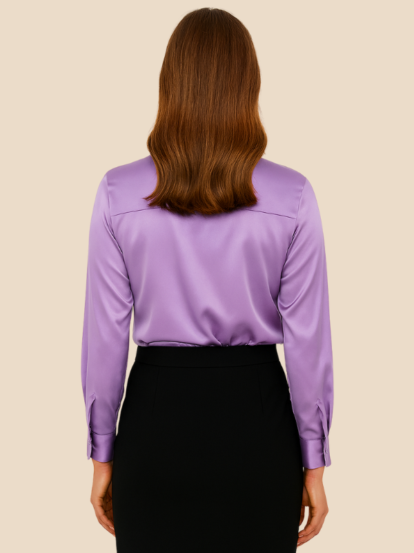 Adriana Button Blouse for Women – Long Sleeve Elegant Office Top