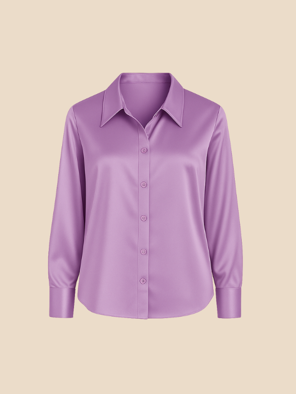 Adriana Button Blouse for Women – Long Sleeve Elegant Office Top