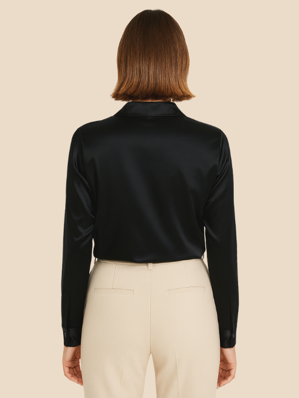 Adriana Button Blouse for Women – Long Sleeve Elegant Office Top
