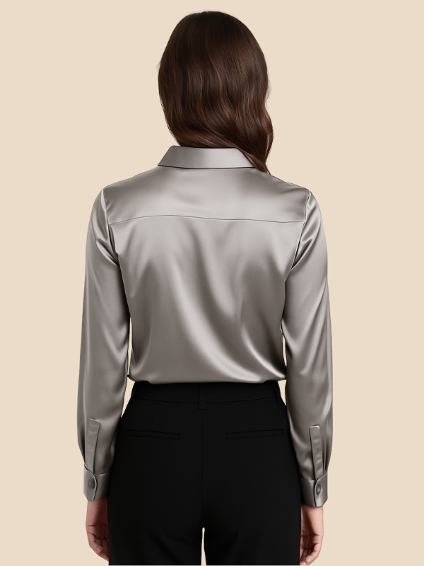 Adriana Button Blouse for Women – Long Sleeve Elegant Office Top