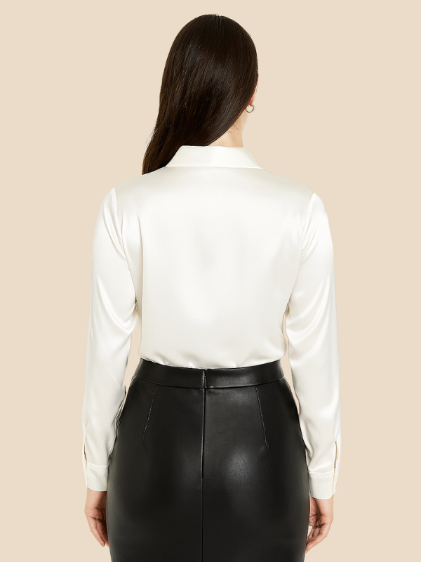 Adriana Button Blouse for Women – Long Sleeve Elegant Office Top