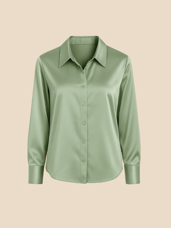 Adriana Button Blouse for Women – Long Sleeve Elegant Office Top