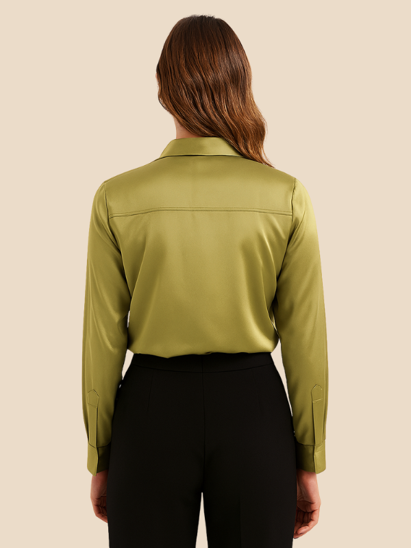 Adriana Button Blouse for Women – Long Sleeve Elegant Office Top