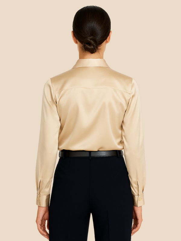 Adriana Button Blouse for Women – Long Sleeve Elegant Office Top