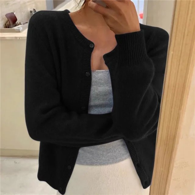 Elowen Soft Knit Button-Front Cardigan