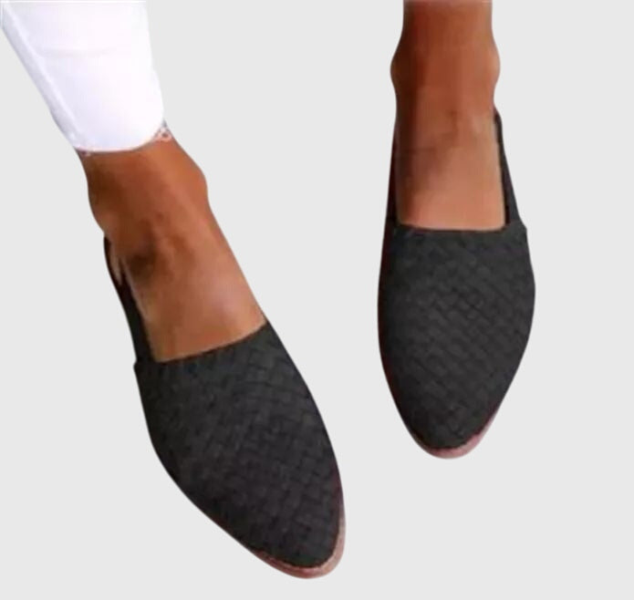 Woven Orthopedic Mules – Flat Slip-On – Three-Arch Support