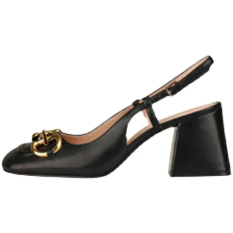 Retro Buckle High Heel Shoes
