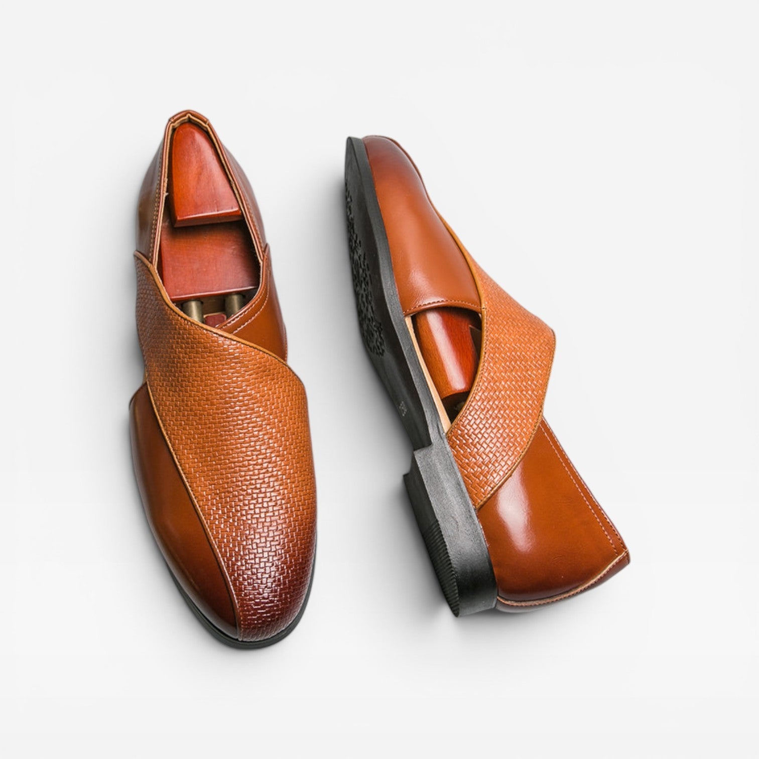 Cross Strap Genuine Leather Loafers