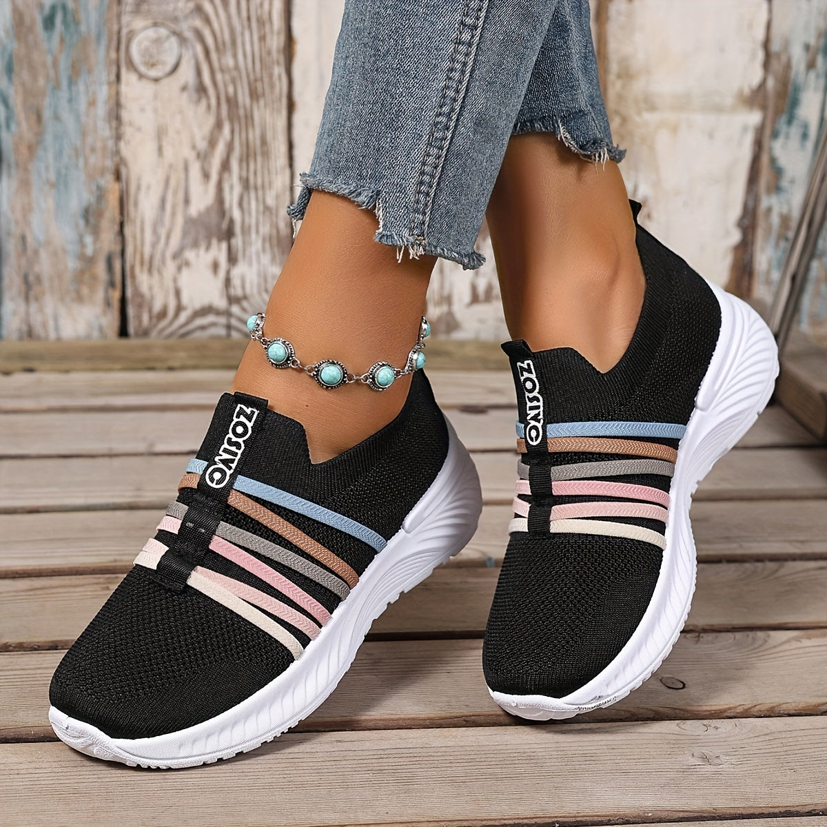 Women's Slip-On Walking Shoes with Cushioned Sole