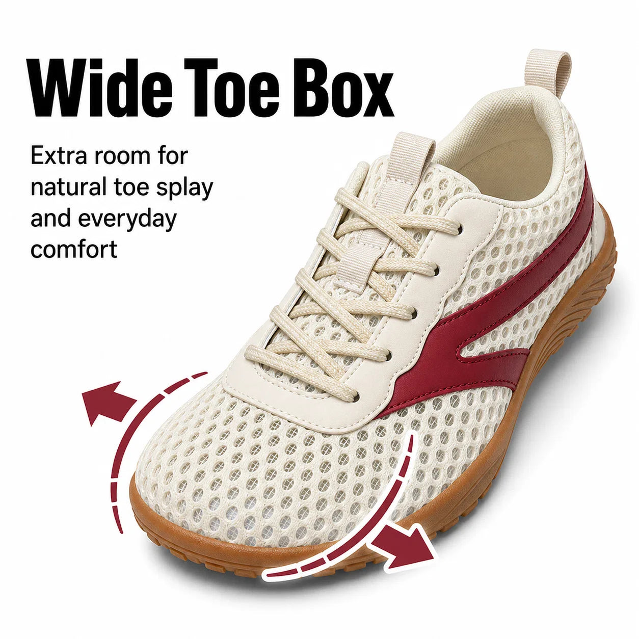 Unisex Wide Toe Box Barefoot Walking Trainers | Non-Slip Breathable