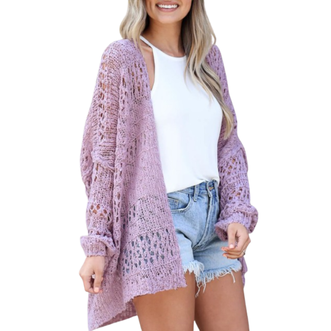 Oversized Open Knit Boho Cardigan For Summer