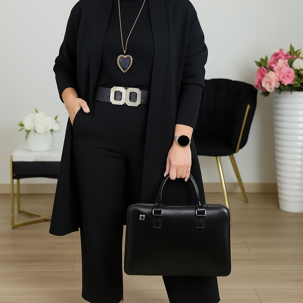 Tailored Three-Piece Set with Soft Fabric