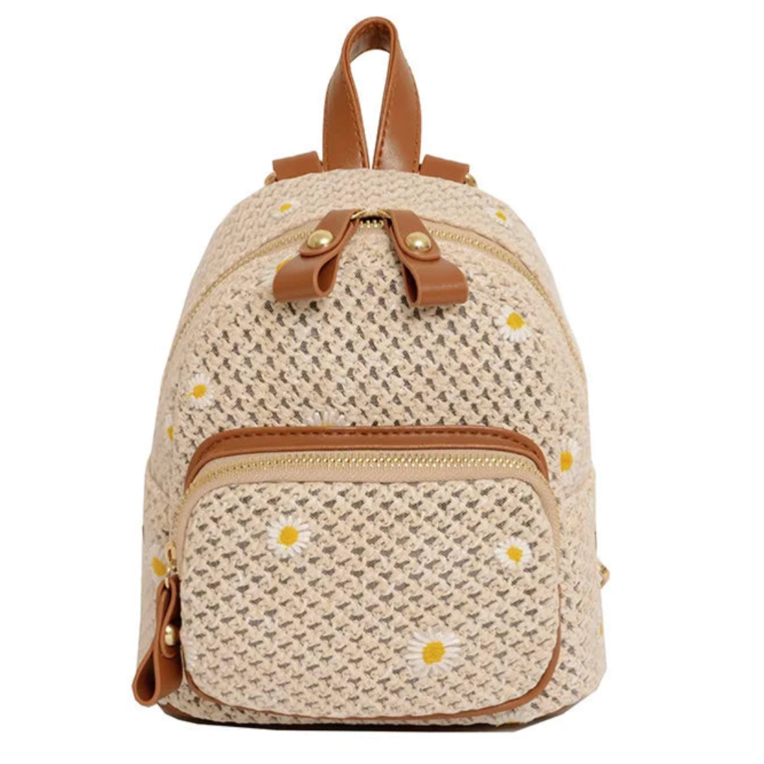 Floral Embroidered Structured Crossbody Bag