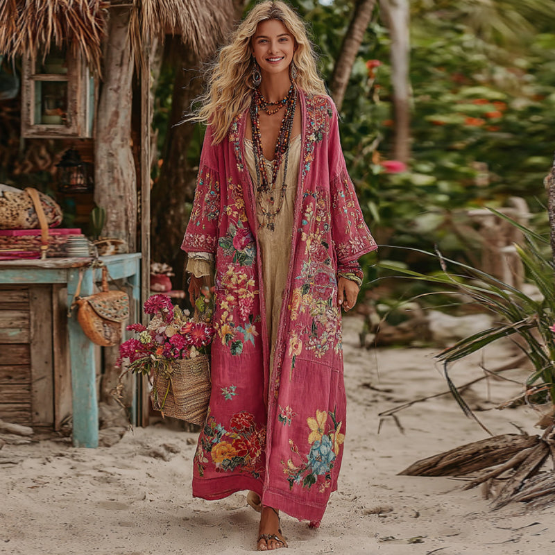 Vintage-Inspired Long Sleeve Knit Cardigan