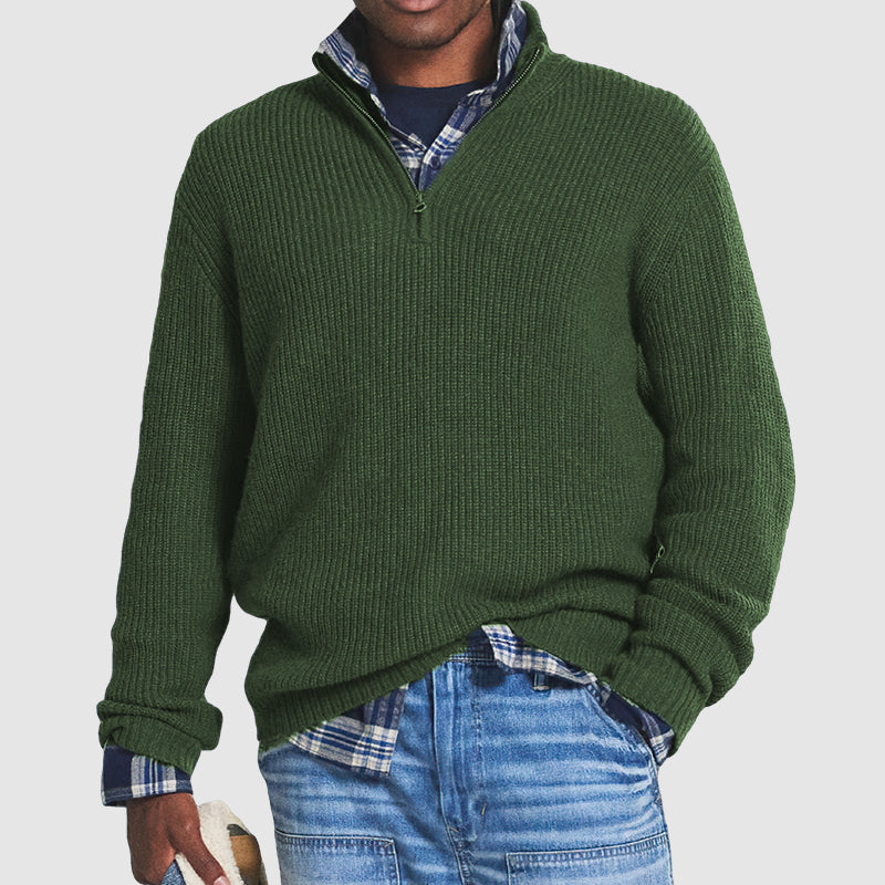 Premium Knit Business Casual Zip Sweater