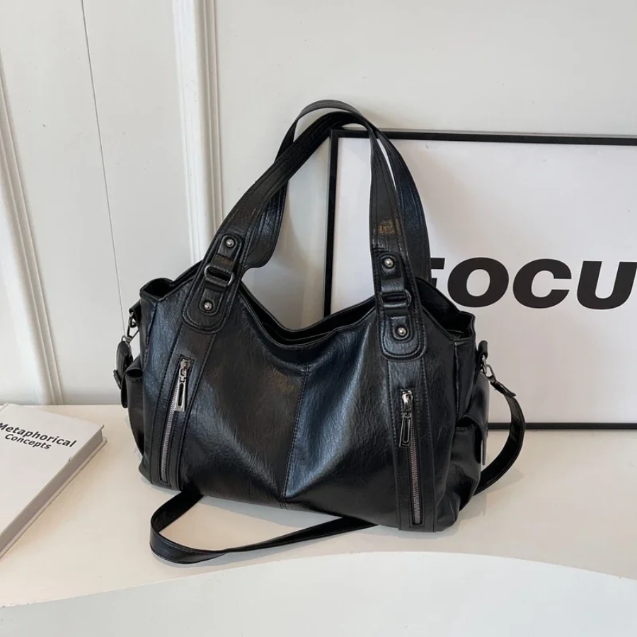 Structured Shoulder Bag with Top Handle