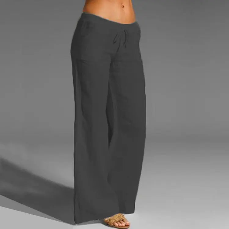 Women's Linen Blend Loose Summer Trousers