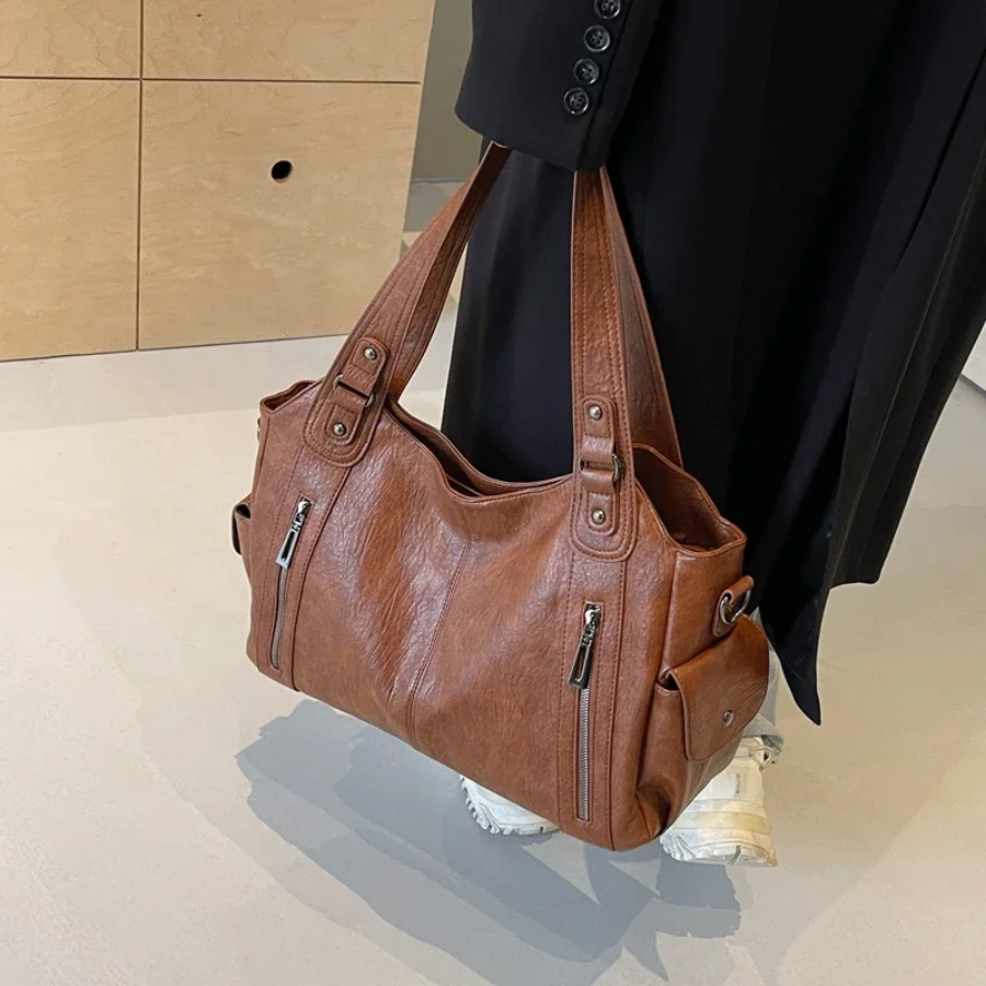 Structured Shoulder Bag with Top Handle