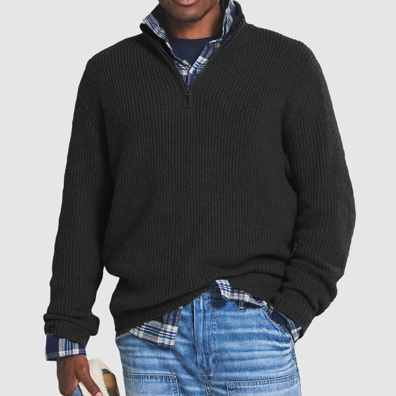 Premium Knit Business Casual Zip Sweater