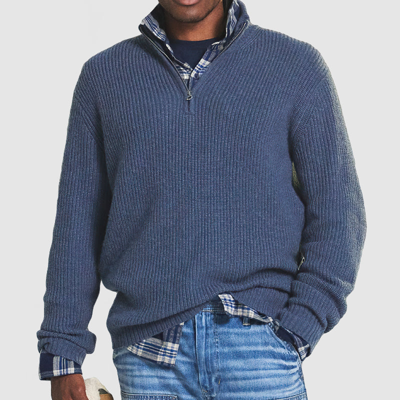 Premium Knit Business Casual Zip Sweater
