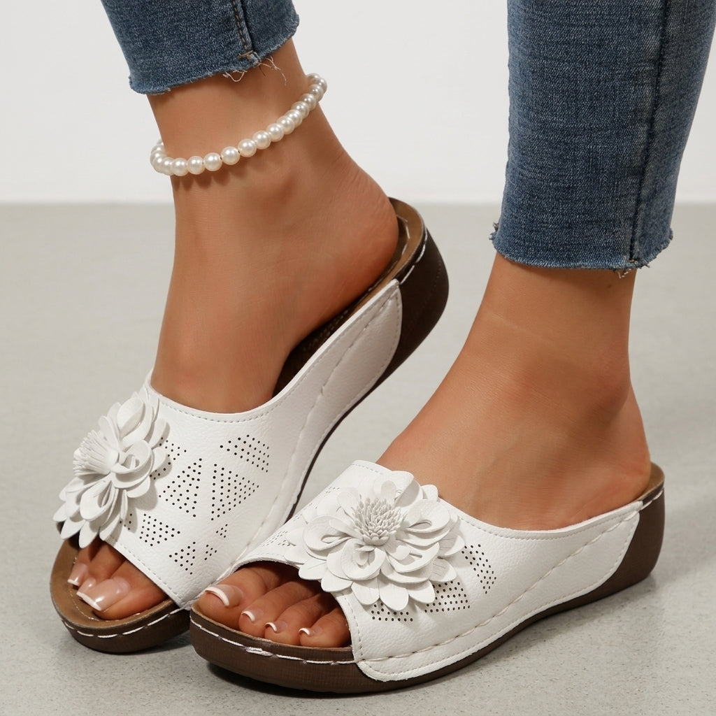 Women's Orthopedic Open Toe Wedge Sandals with Cushioned Footbed