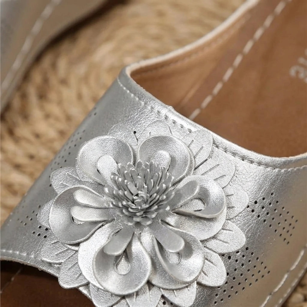 Women's Orthopedic Open Toe Wedge Sandals with Cushioned Footbed