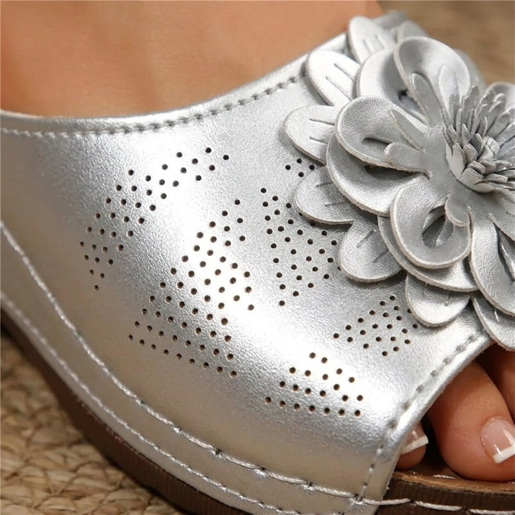Women's Orthopedic Open Toe Wedge Sandals with Cushioned Footbed