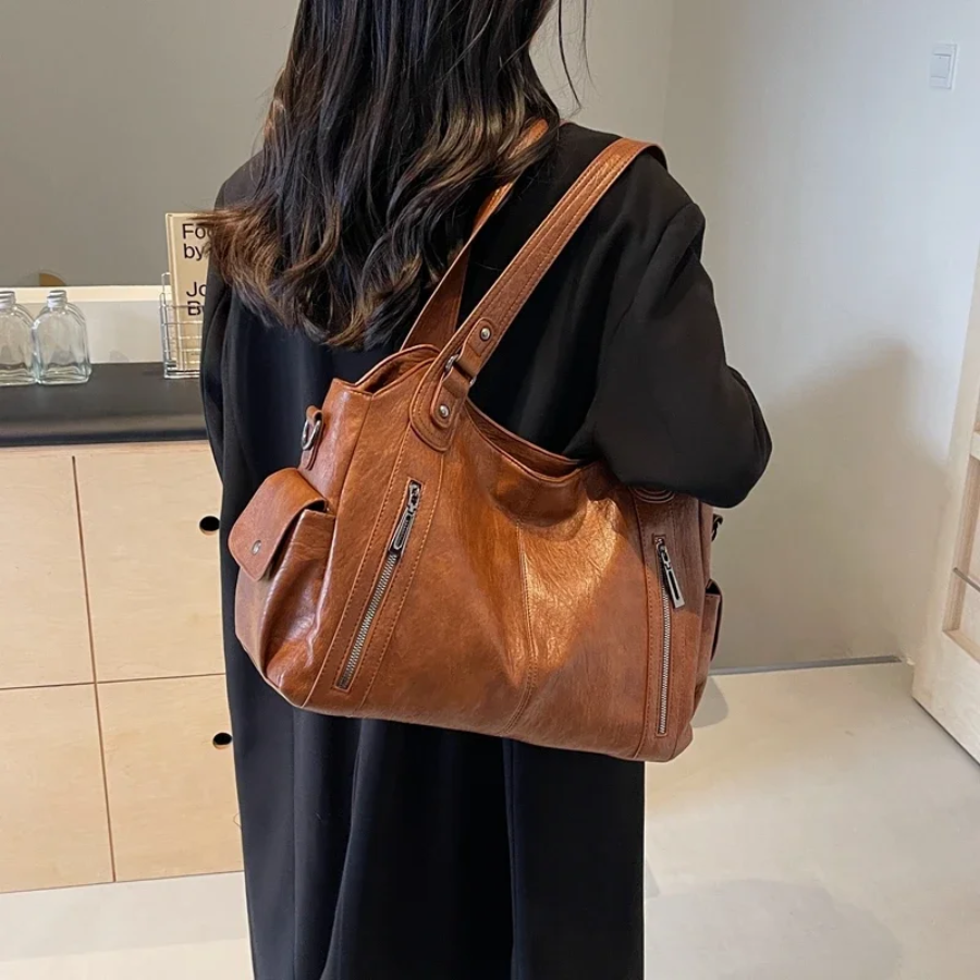 Structured Shoulder Bag with Top Handle
