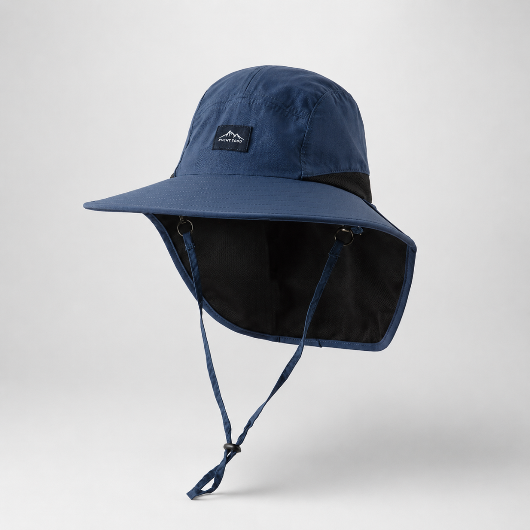 Wide Brim Sun Hat with Neck Flap and UV Protection
