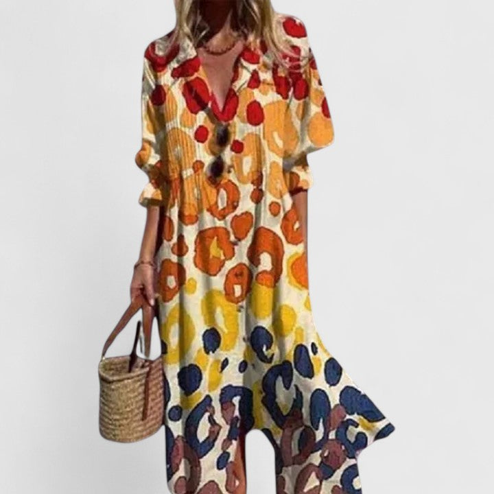 Paula Boho Maxi Dress with Long Sleeves
