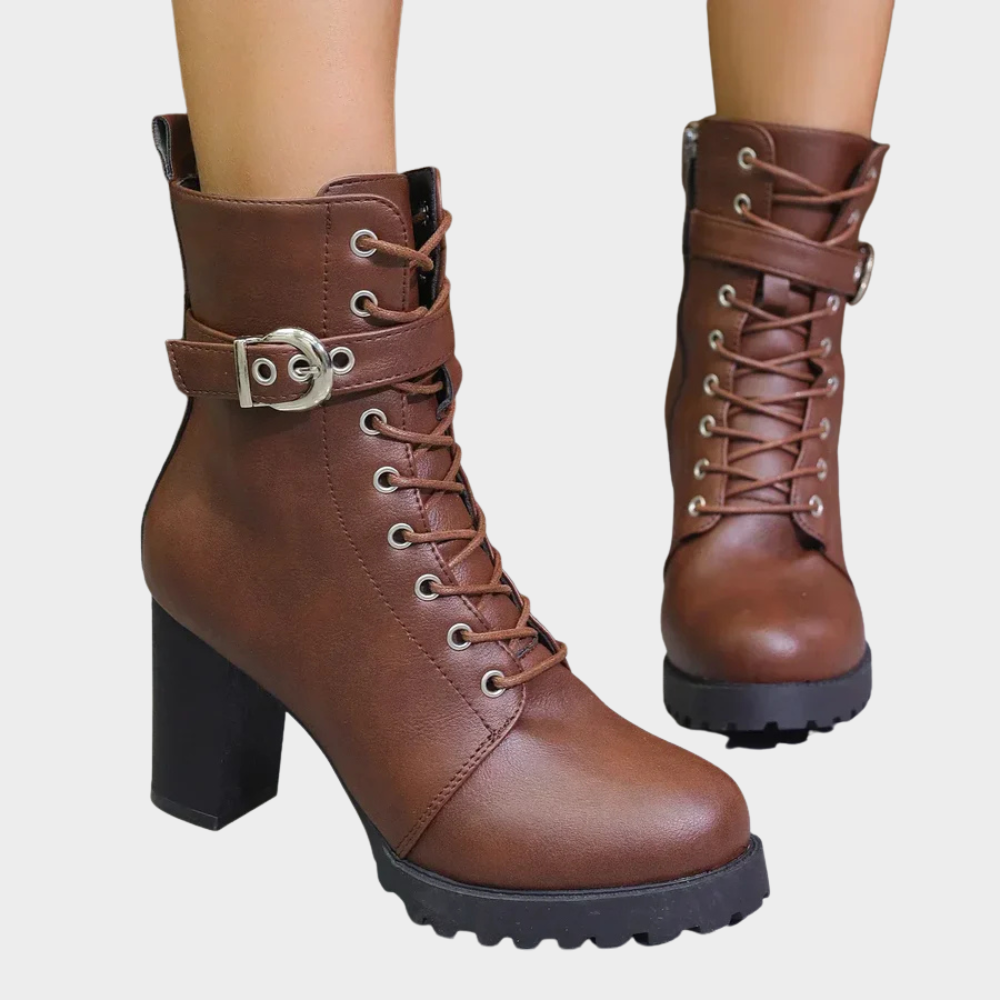 Flared Heel Ankle Boots