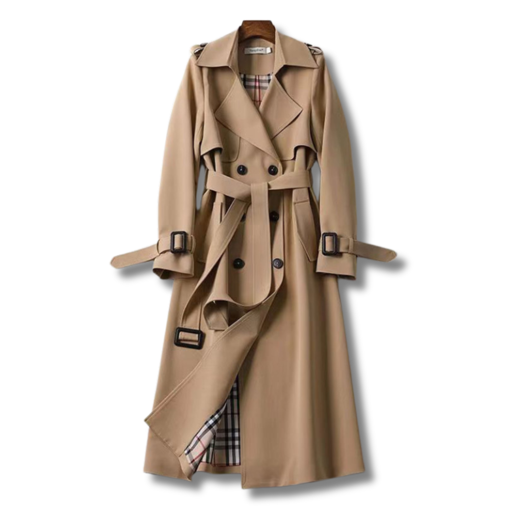 Belted Double-Breasted Trench Coat for Women