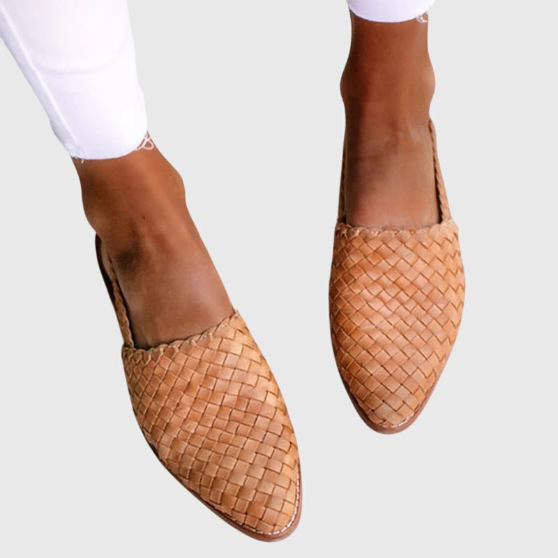Woven Orthopedic Mules – Flat Slip-On – Three-Arch Support