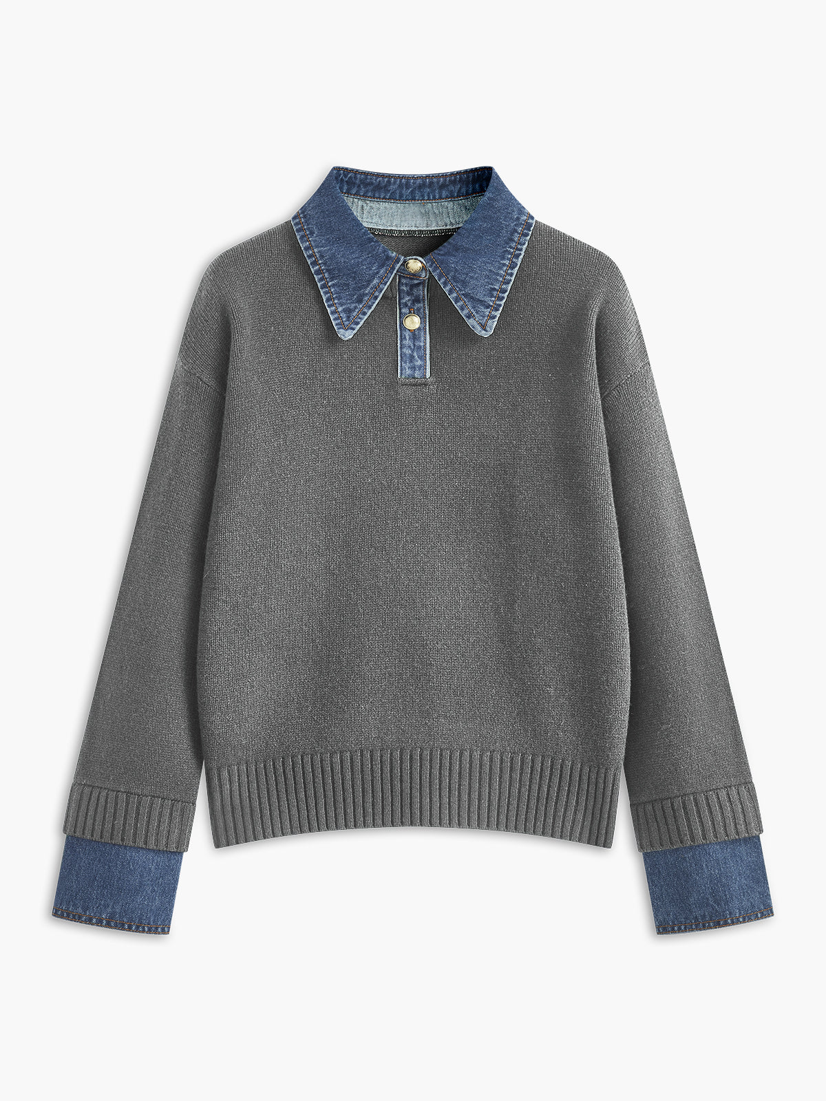 Panel Lapel Open-Front Knit Cardigan
