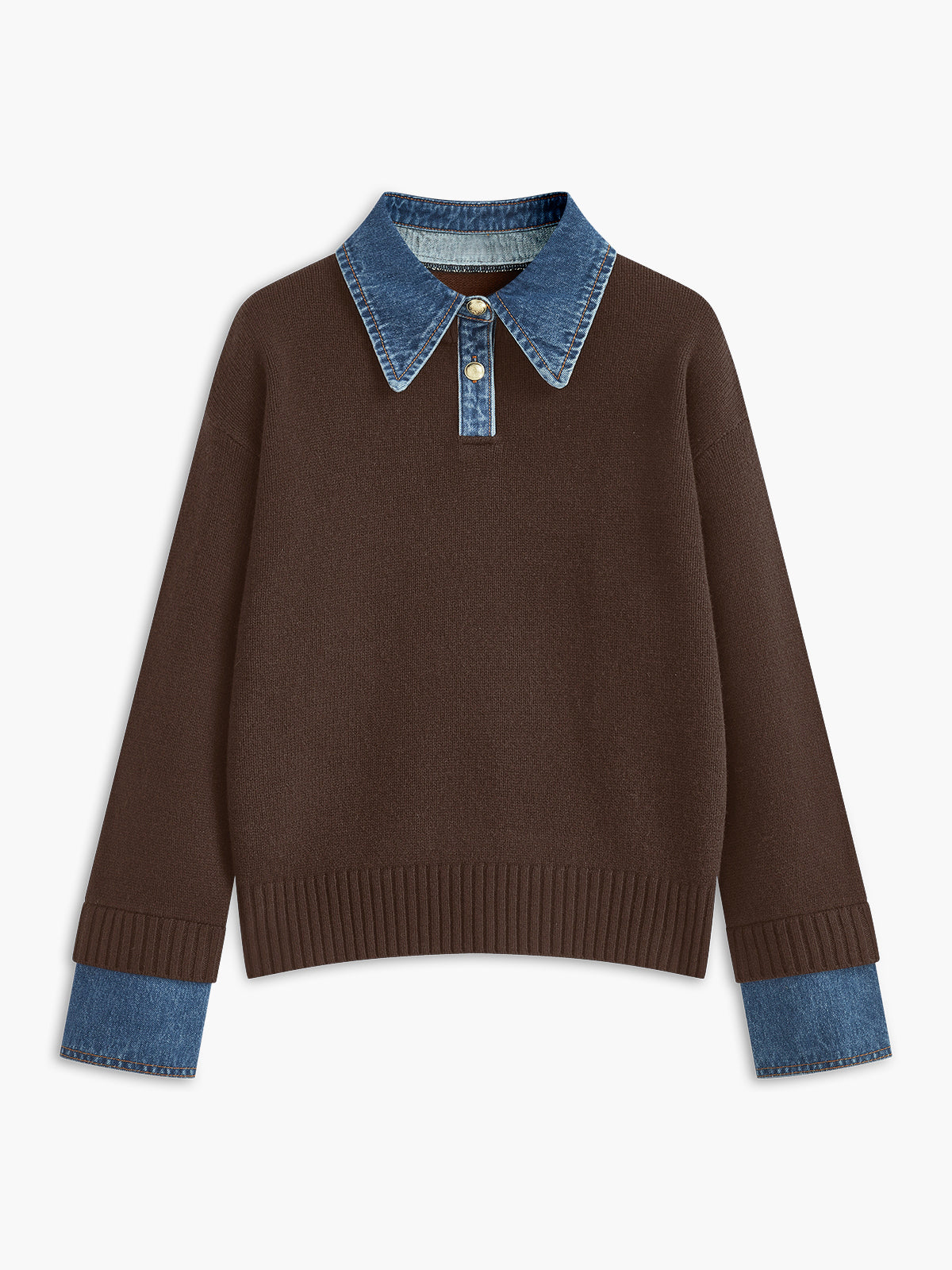 Panel Lapel Open-Front Knit Cardigan