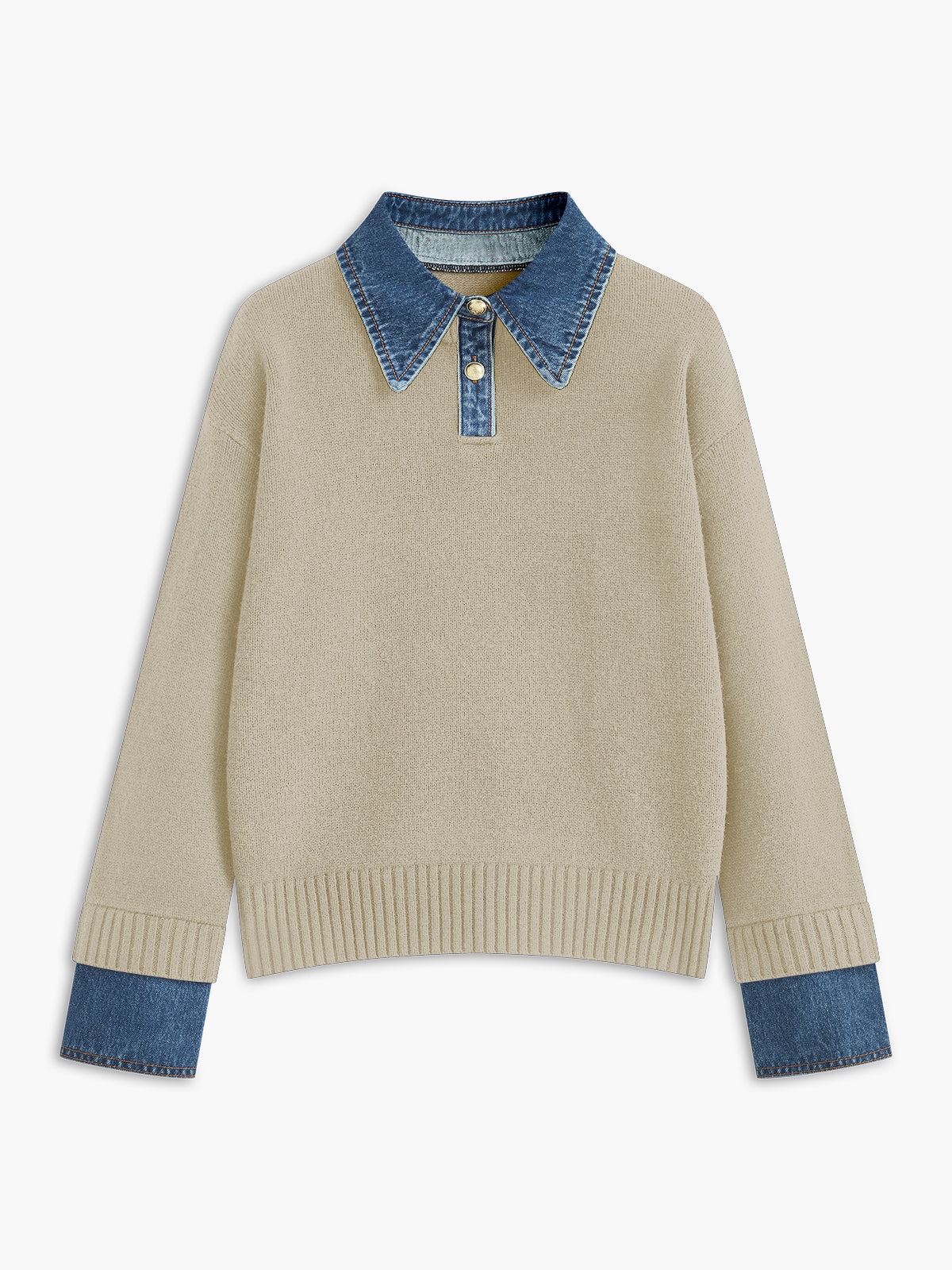 Panel Lapel Open-Front Knit Cardigan