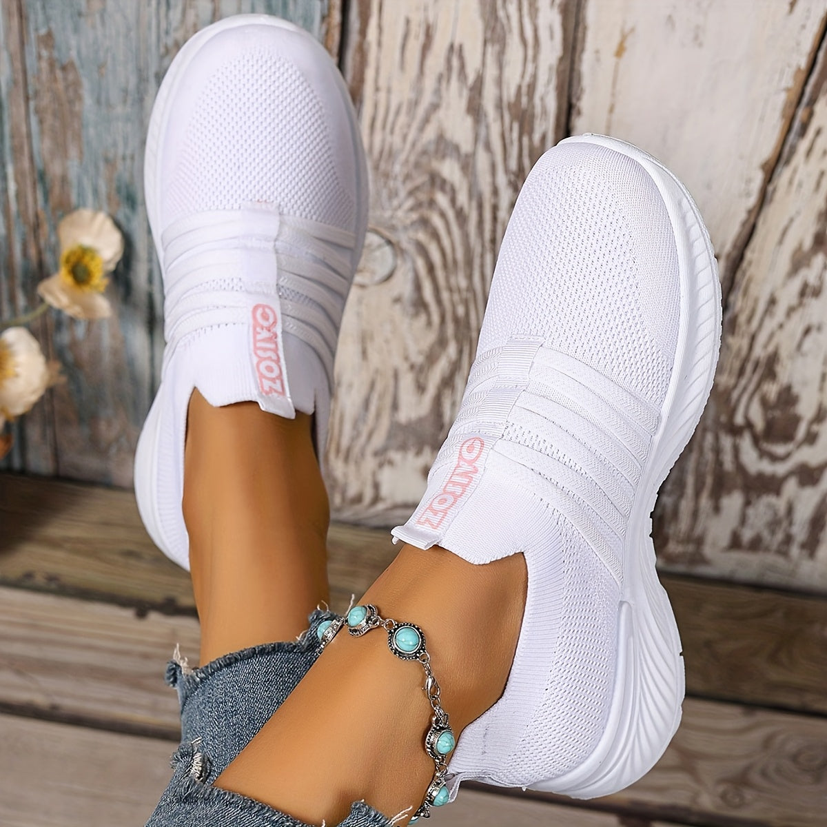 Women's Slip-On Walking Shoes with Cushioned Sole