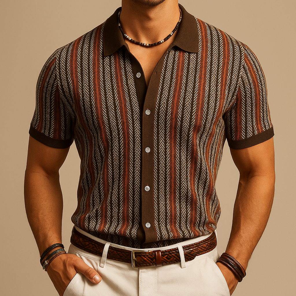 Men's Herringbone Organic Cotton Button-Down Shirt