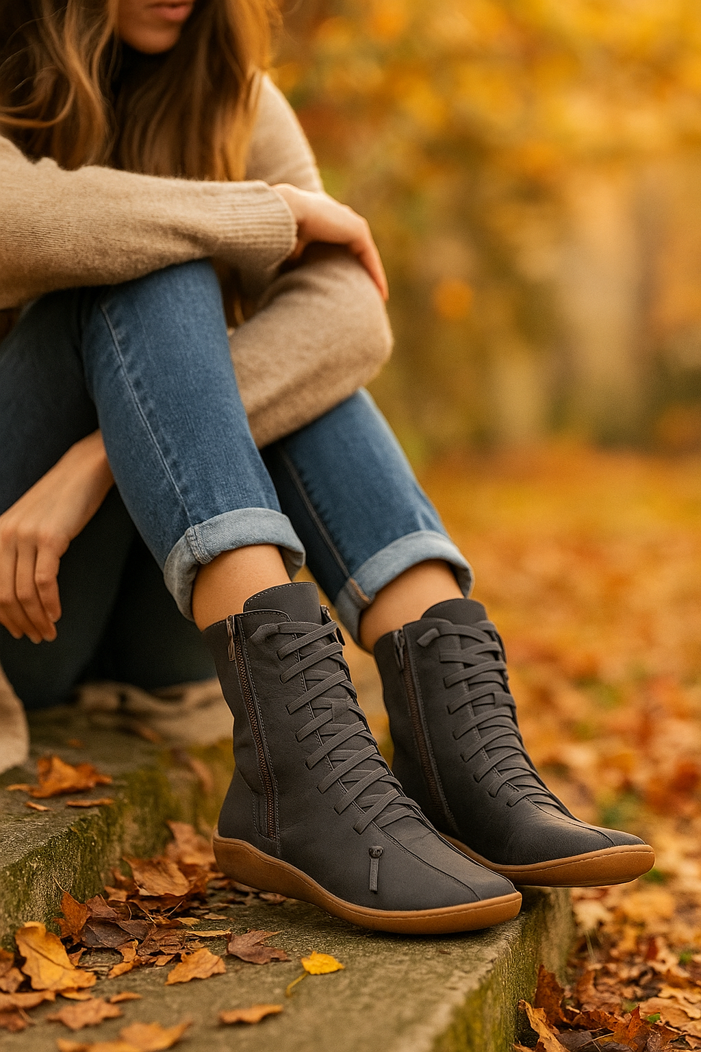 Minimalist Lace-Up Ankle Boots
