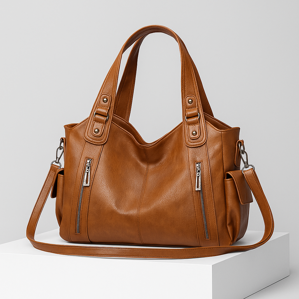 Minimalist Leather Tote Bag With Sturdy Handles