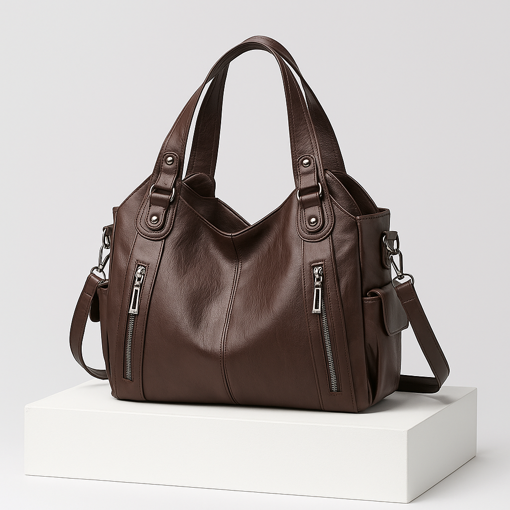 Minimalist Leather Tote Bag With Sturdy Handles