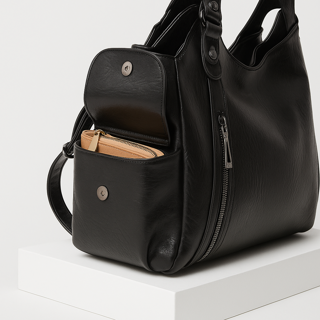 Minimalist Leather Tote Bag With Sturdy Handles