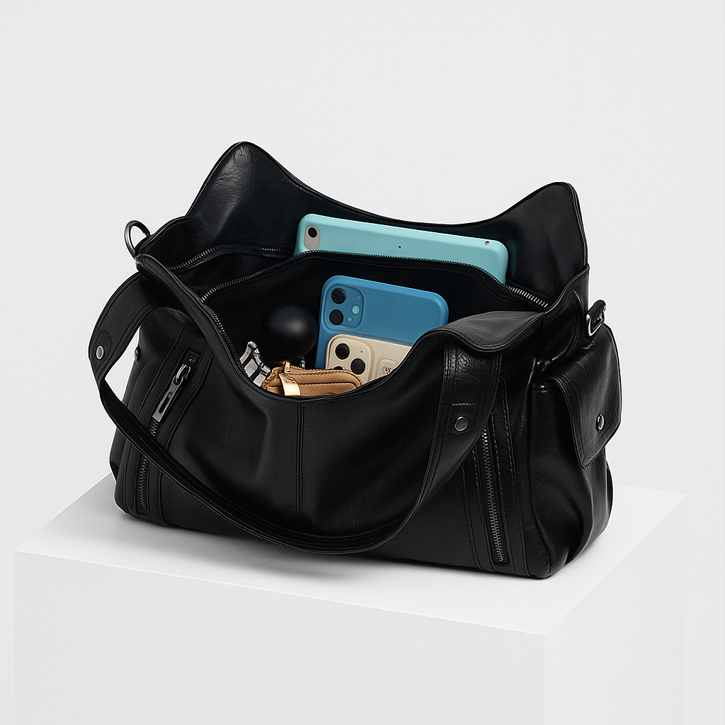 Minimalist Leather Tote Bag With Sturdy Handles