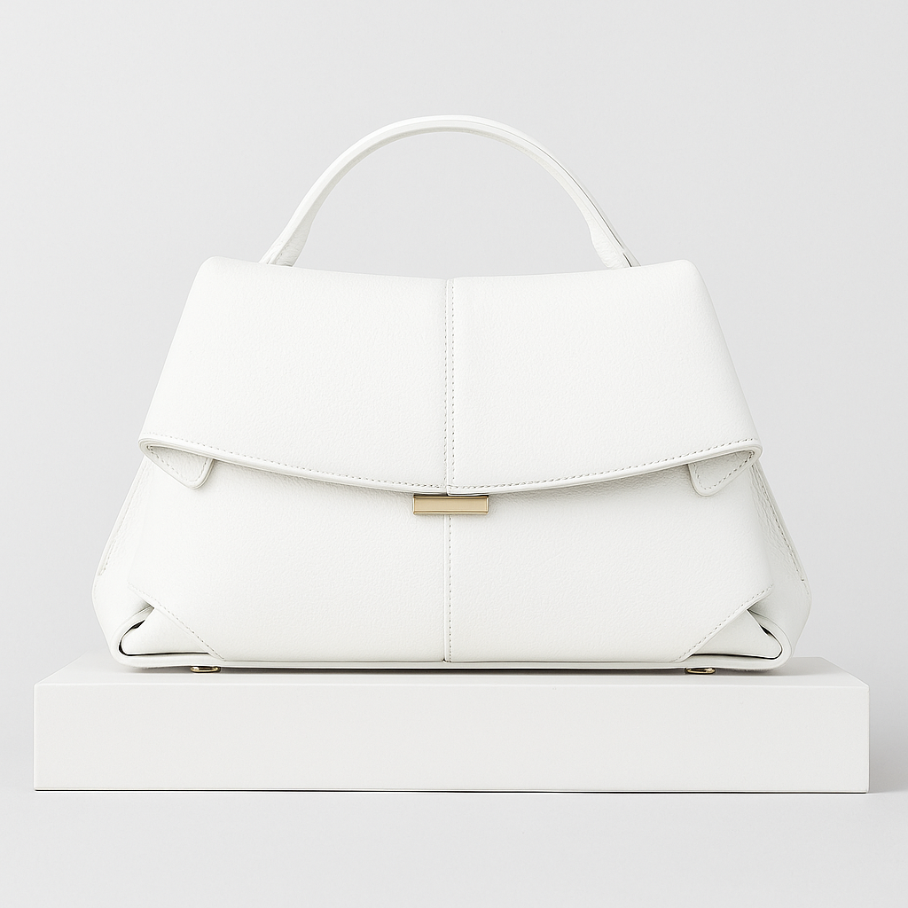 Compact Cowhide Leather Handbag for Women