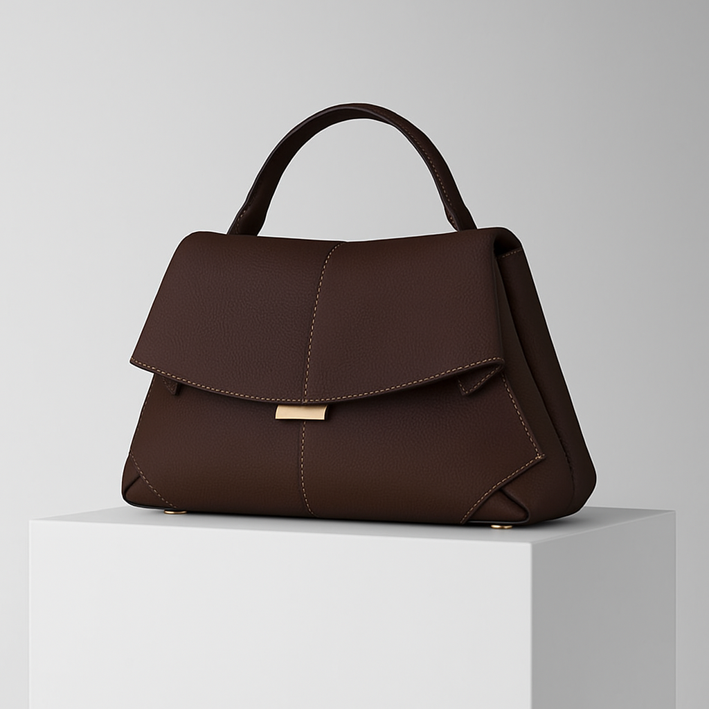 Compact Cowhide Leather Handbag for Women