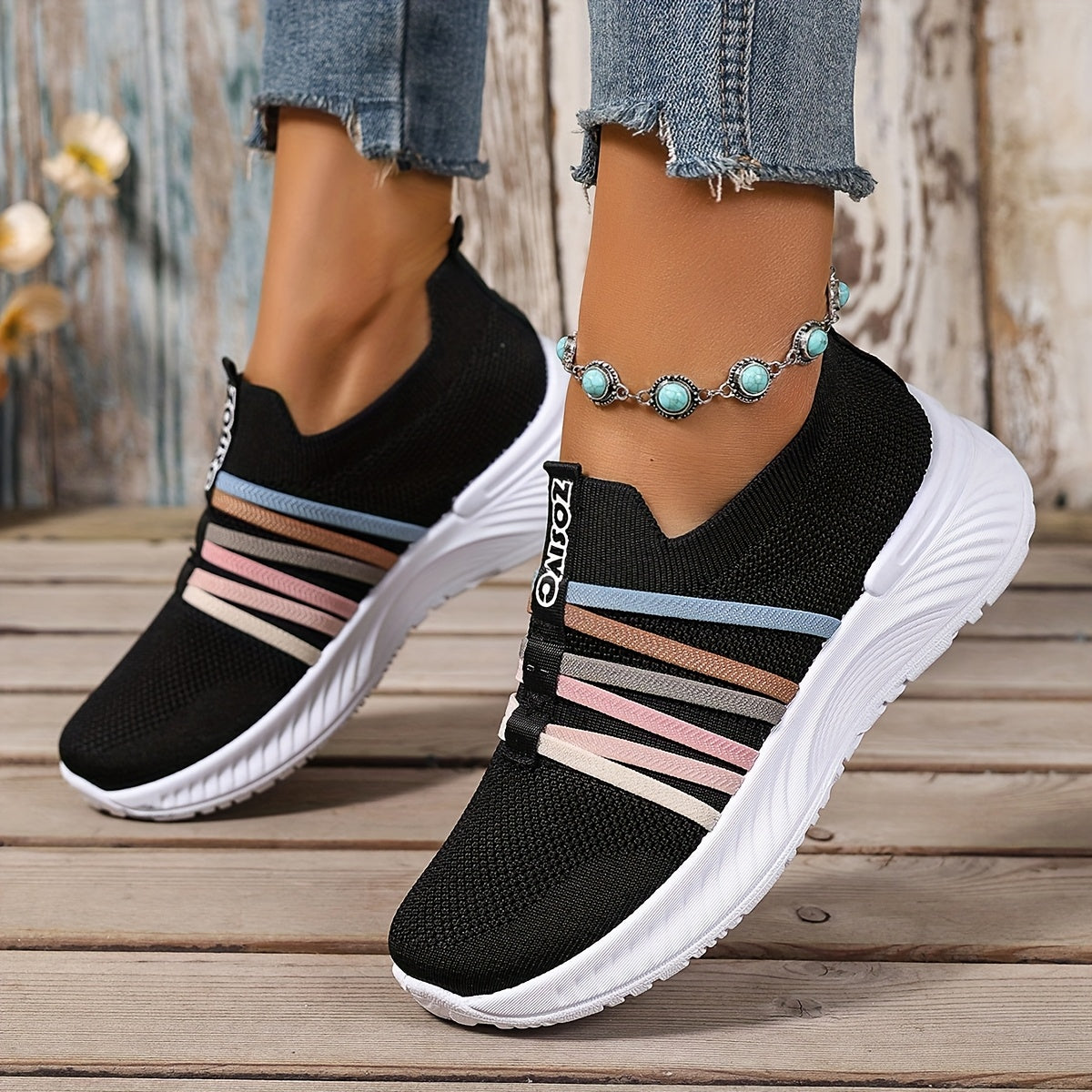 Women's Slip-On Walking Shoes with Cushioned Sole