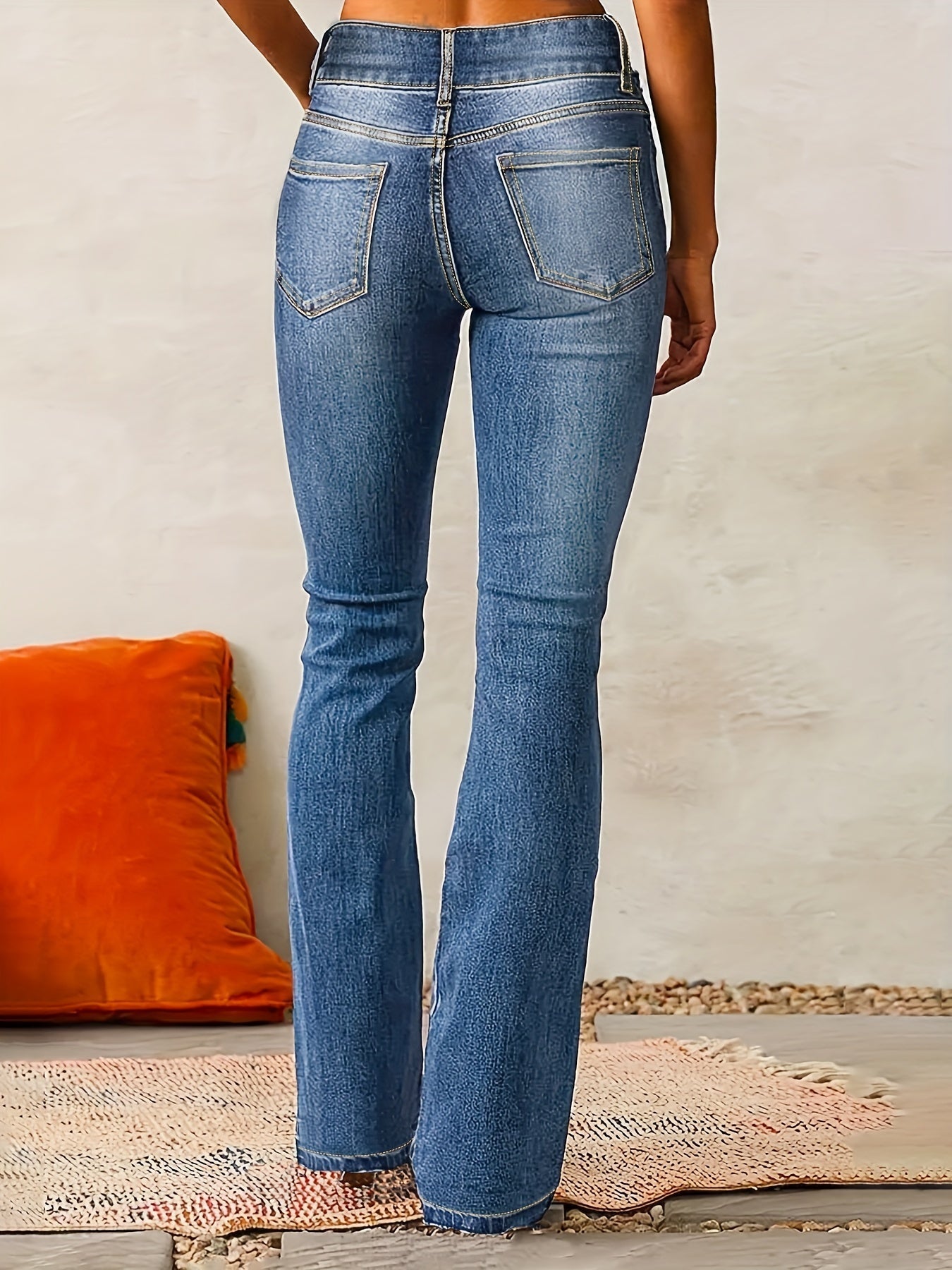 High Waist Straight Flare Denim Jeans