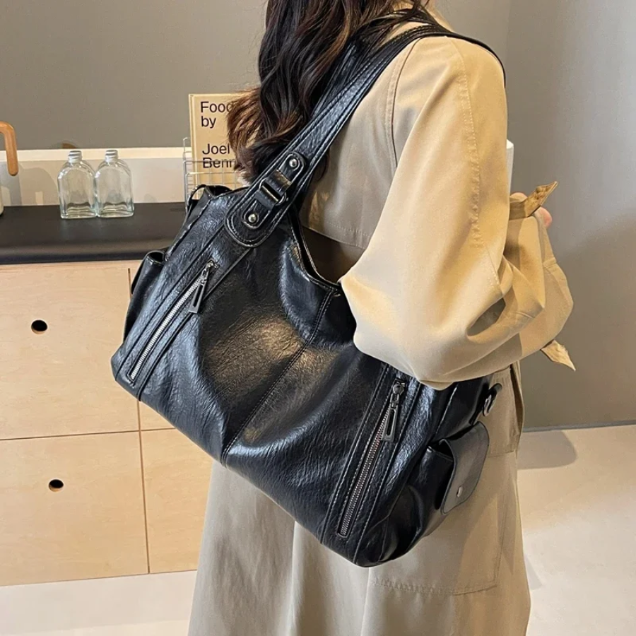 Structured Shoulder Bag with Top Handle