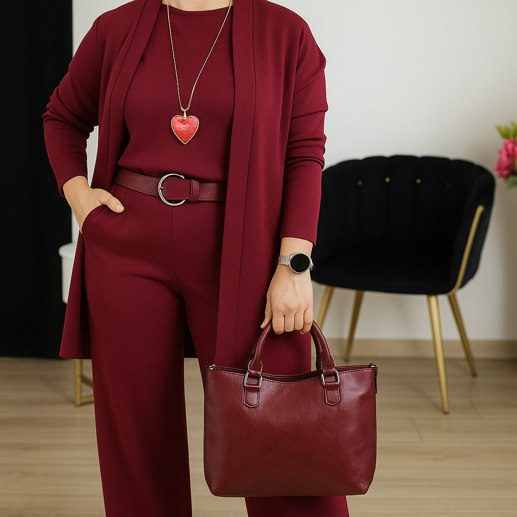 Tailored Three-Piece Set with Soft Fabric