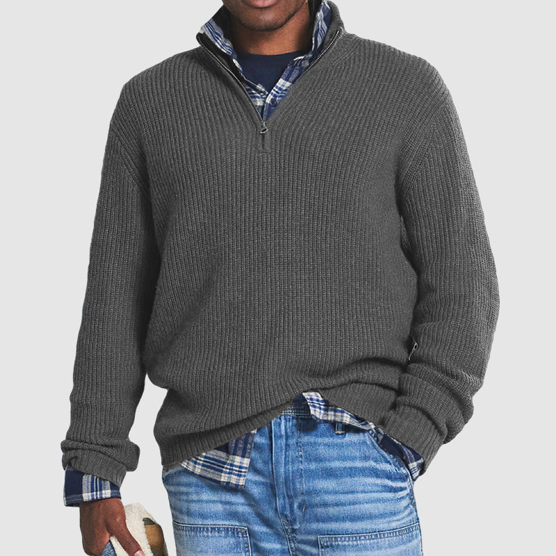 Premium Knit Business Casual Zip Sweater